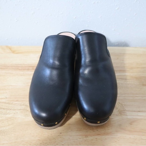 J. CREW | Black Leather Clogs Mules Size 12 - Picture 5 of 10